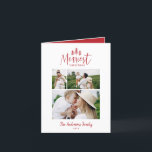 Modern, minimal, rustik, röd multifoto vid jul helgkort<br><div class="desc">Modern minsta julklapp för rustik snyggt med multifotokort för helgdag. Med modern hand plockade och träd. Färg kan anpassas till Red backer.</div>