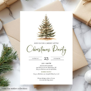 Modern Minimal Sage Beige Julfest  Inbjudningar