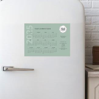 Modern minimal Sage Grönt Business Calendar 2025