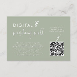 Modern Minimal Sage Grönt Honeymoon Fund QR-kod Tilläggskort