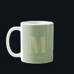 Modern Minimal Sage Grönt Monogram Initial Namn Kaffemugg<br><div class="desc">Sage Grönt Modern Minimal Monogram Initial Namn-kaffe Mugg</div>