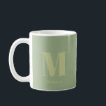 Modern Minimal Sage Grönt Monogram Initial Namn Kaffemugg<br><div class="desc">Sage Grönt Modern Minimal Monogram Initial Namn-kaffe Mugg</div>