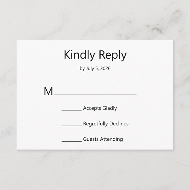 Modern Minimal Save the Date-bifogad kort (Framsida)