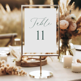 Modern Minimal Script Wedding Table Number Card Inbjudningar