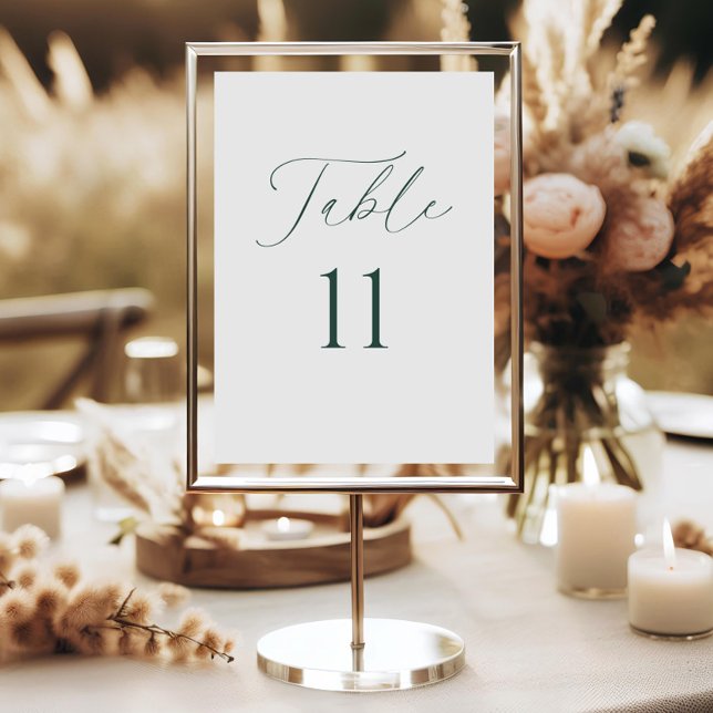 Modern Minimal Script Wedding Table Number Card Inbjudningar (Skapare uppladdad)