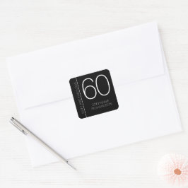 Modern Minimal Sextio och Fantastisk 60-årsdag Fyrkantigt Klistermärke