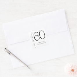 Modern Minimal Sextio och fantastisk 60-årsdag Fyrkantigt Klistermärke