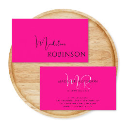 Modern minimal Shock rosa-skript Visitkort