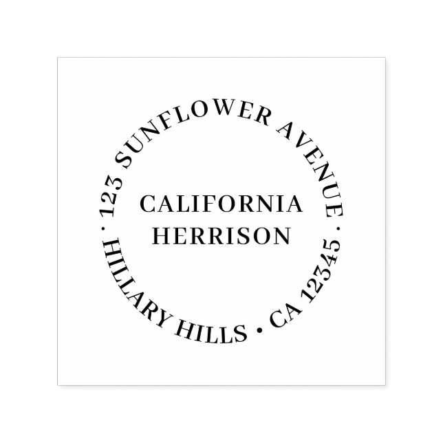 Modern Minimal | Simple Round Return Address Självfärgande Stämpel (Design)