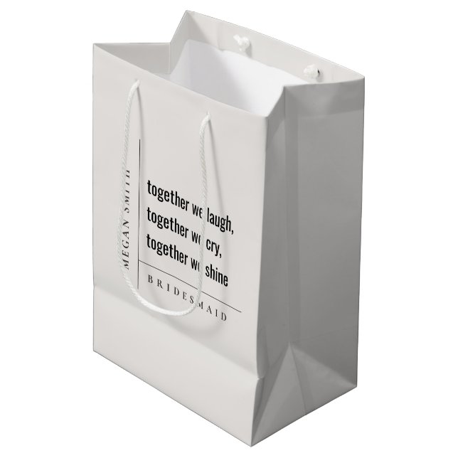 Modern Minimal Simple Together Bridesmaid Gift (Framsidan Vinklad)