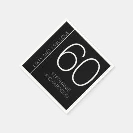 Modern Minimal Sixty and Fabulous 60th Birthday Pappersservett