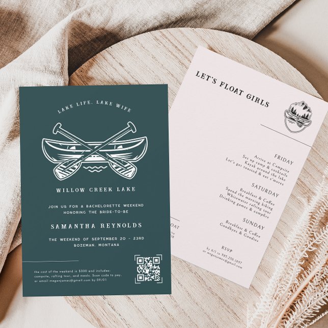 Modern Minimal Sjö | Bachelorette Helg Inbjudningar (Skapare uppladdad)