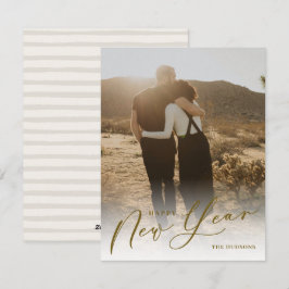 Modern minimal skribentfoto Gott nytt år-Helgdag Julkort