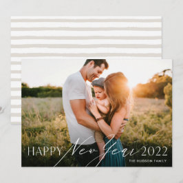 Modern minimal skribentfoto Gott nytt år-Helgdag Julkort