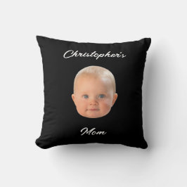 Modern Minimal Skript Baby Ansikte Foto Mamma Pres Kudde