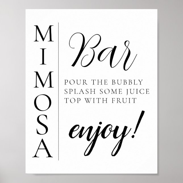 Modern Minimal Skript Mimosa Bar Skylt (Framsidan)