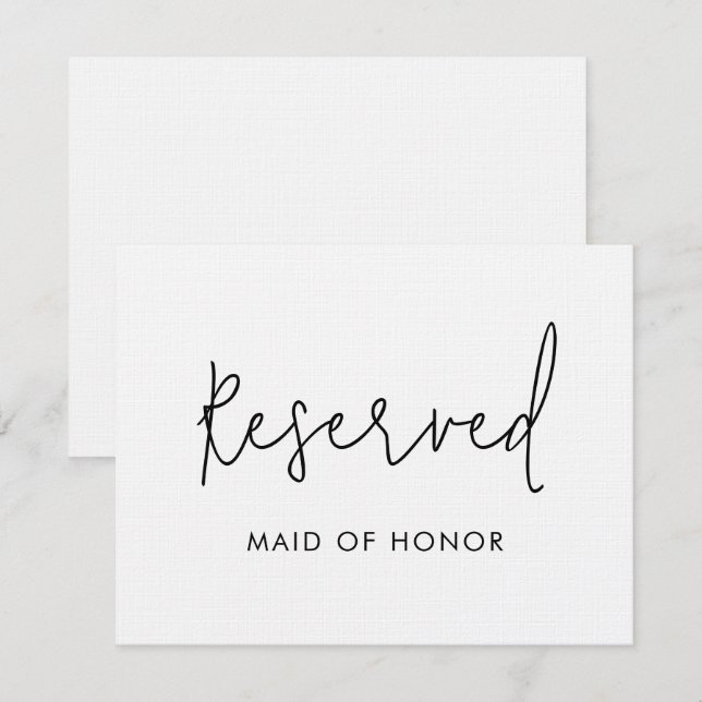 Modern Minimal skriptreservation, Bröllop Inbjudningar (Fram/baksida)