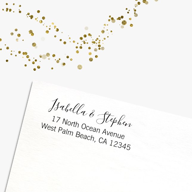 Modern minimal skriptReturadress Par Stämpel (Skapare uppladdad)