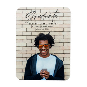 Modern minimal skripttypgrafi studenten magnet