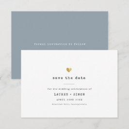 Modern Minimal skrivmaskin Guld Bröllop Dammtor Bl Spara Datumet