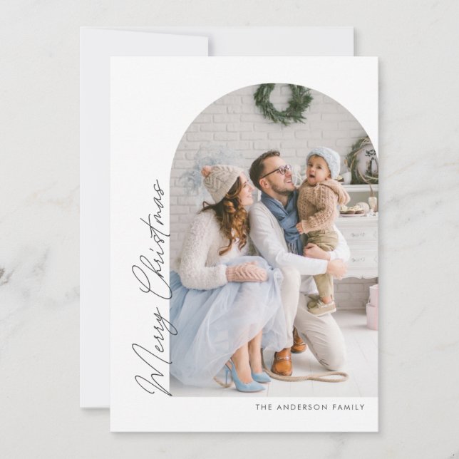 Modern minimal skrivmaskin - julfoto julkort (Framsida)