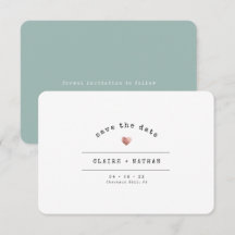 Modern Minimal skrivmaskin Rose Guld Bröllop Grön