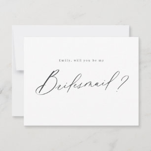 Modern minimal skulle du vara mitt bridesmaid-skri inbjudningar