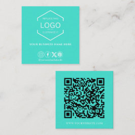 Modern Minimal Social Media QR-kodturkos Fyrkantigt Visitkort
