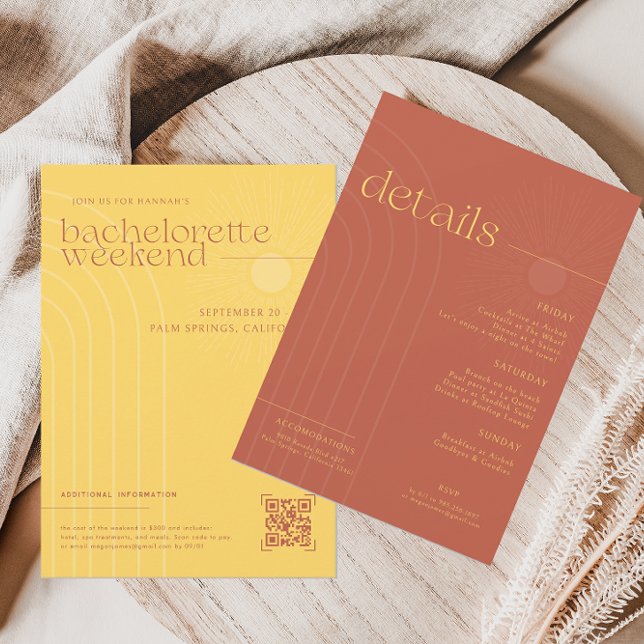 Modern minimal sommar | Bachelorette Helg Inbjudningar (Skapare uppladdad)