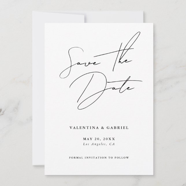 Modern minimal Spara datuminbjudan Inbjudningar (Baksida)