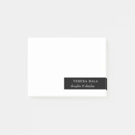 Modern Minimal | Stylish Svart och Vitt Anteckning Post-it Block