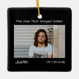 Modern minimal support för fotosober julgransprydnad keramik