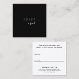 Modern minimal, svart, enkel kund rabattkort