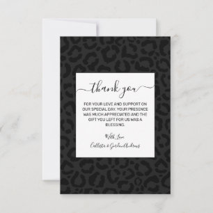 Modern Minimal Svart Leopardsprint Tack Kort