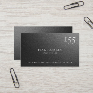 Modern minimal svart- och silverfärgad Logotyp Visitkort