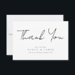 Modern minimal svart och vit Bröllop Tack<br><div class="desc">Ett enkelt,  modernt tackkort från bröllop.. Anpassa denna minimalistiska svarta och vita design så att du får dina personliga uppgifter och meddelanden.</div>