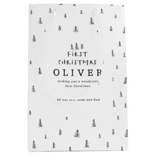 modern minimal svart och vit jul första jul