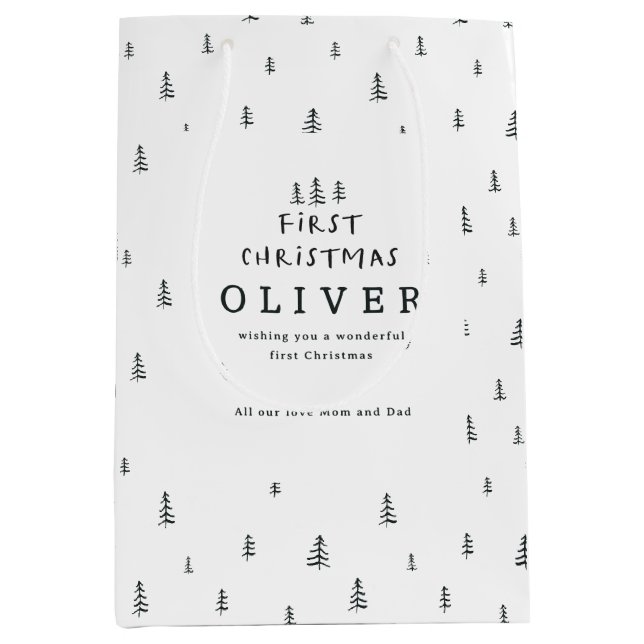 modern minimal svart och vit jul första jul (Framsidan)