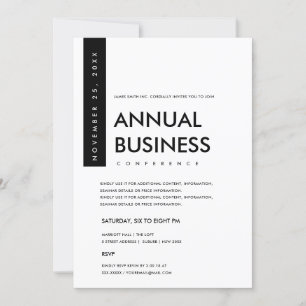 MODERN MINIMAL SVART OCH VIT KONFERENSEVENT INBJUDNINGAR
