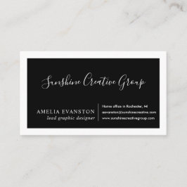 Modern minimal svart och vit visitkort