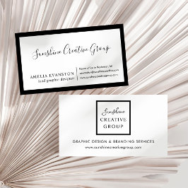 Modern minimal svart och vit visitkort