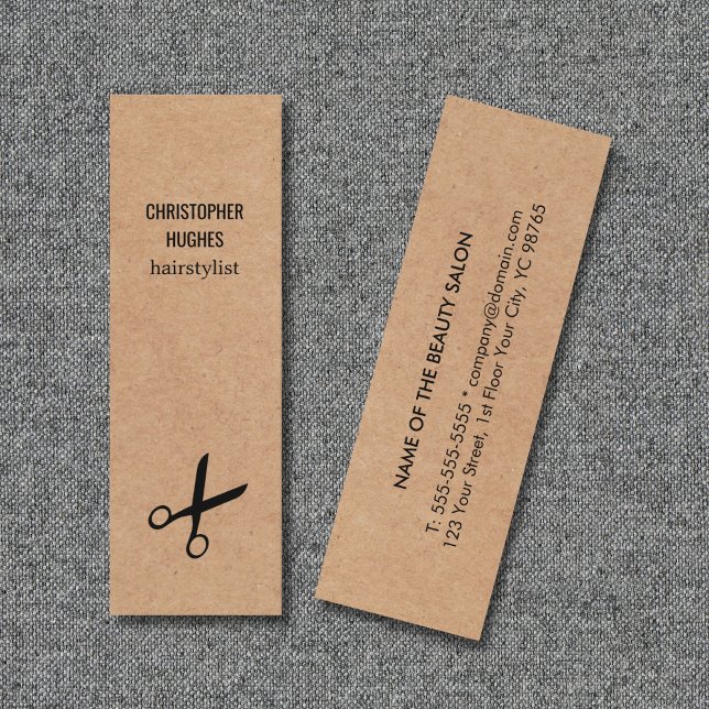 Modern Minimal Svart Sax Kraftpapper Hår Mini Visitkort (Skapare uppladdad)