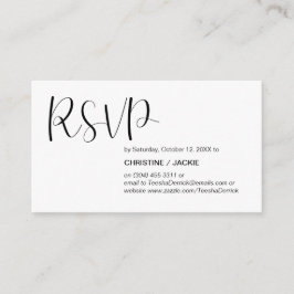 Modern minimal, svart skript, OSA-svar Tilläggskort