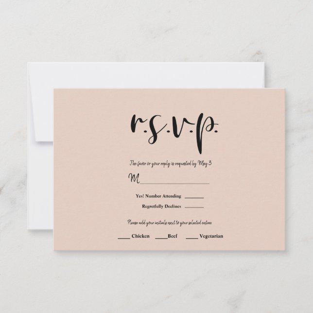 Modern Minimal Svart Text VALFRI FÄRG Bröllop RSVP OSA Kort (Framsida)
