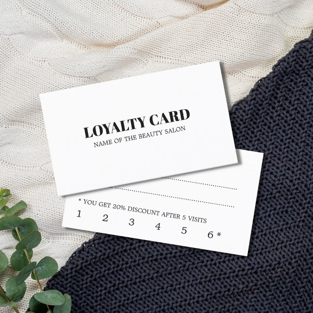 Modern minimal svart vit skönhet lojalitetskort (Skapare uppladdad)