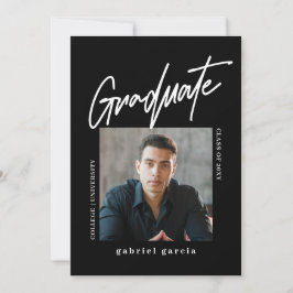 Modern minimal svart, vit Studentfest Inbjudningar