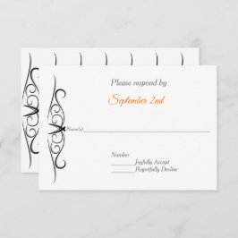 Modern Minimal Svart & Vitt Bröllops RSVP Inbjudningar