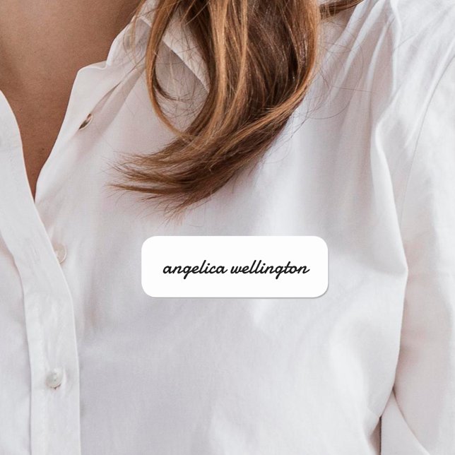 Modern minimal svartvit Anpassningsbar Namnbricka (Skapare uppladdad)