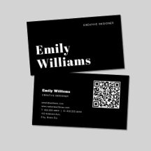 Modern minimal svartvit Elegant | QR-kod