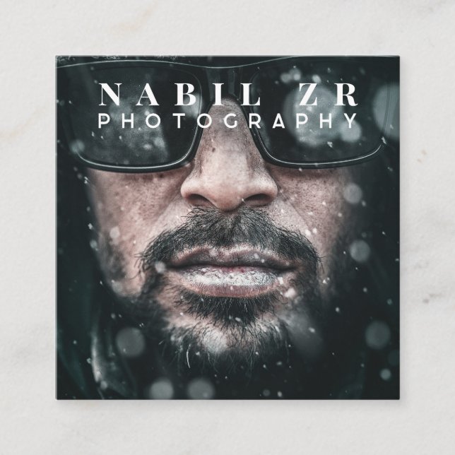 modern minimal svartvit fotografi fyrkantigt visitkort (Framsida)